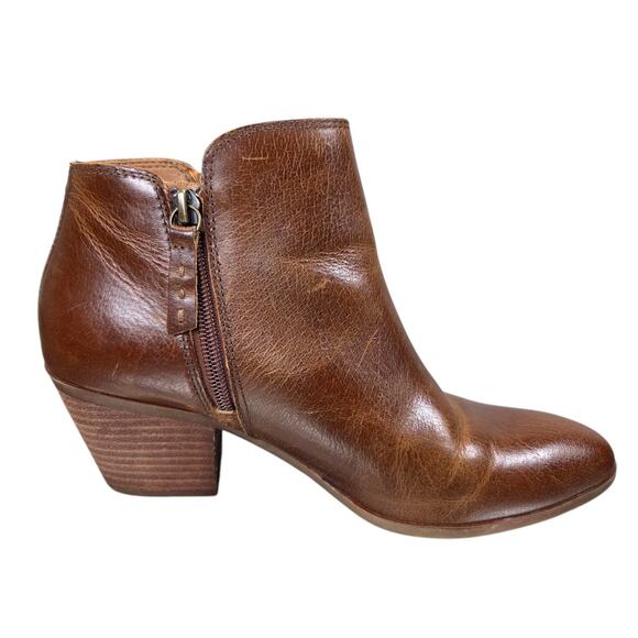 Frye And Co. Booties Womens Size 8 M Judith Ankle Brown Leather Block Heel Vtg - Picture 2 of 14